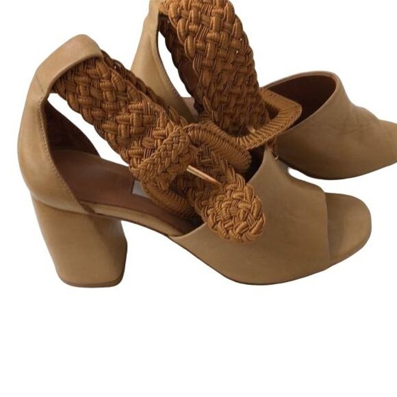 Miista London Sandals Womens Size 6 Ankle Wrap Camel Leather Heeled Adjustable - Picture 2 of 12